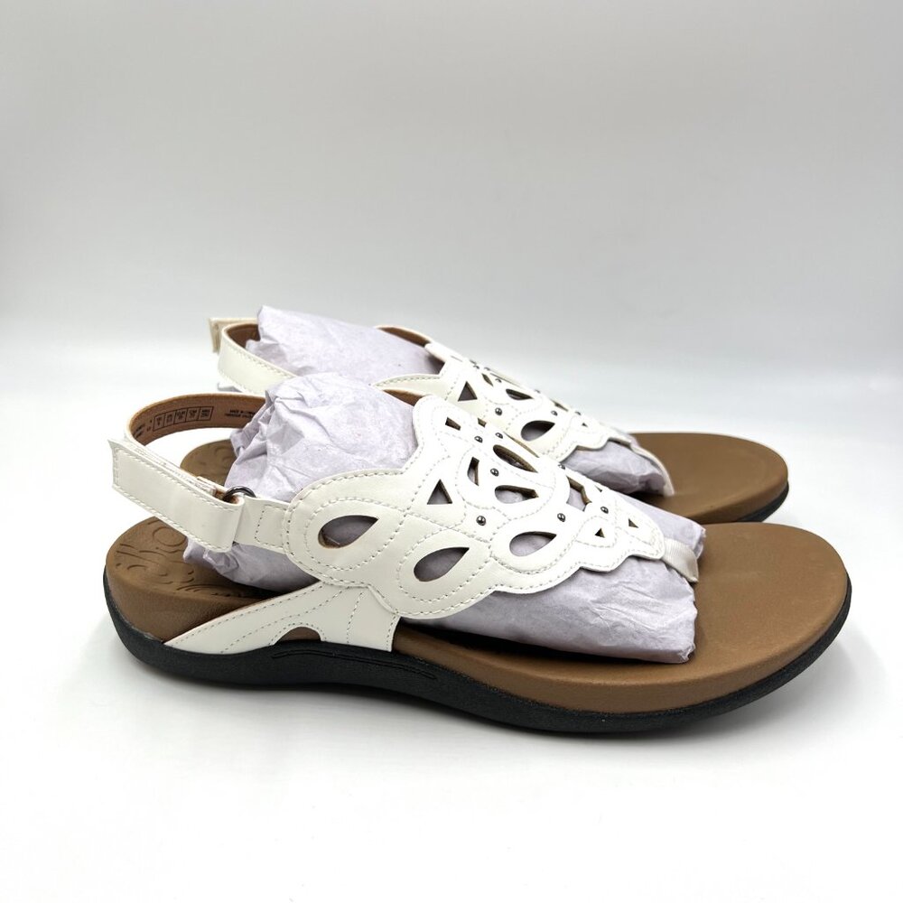 8W 8 WIDE WIDTH Rockport Womens‎ Ridge Sling White Summer Sandals Shoes